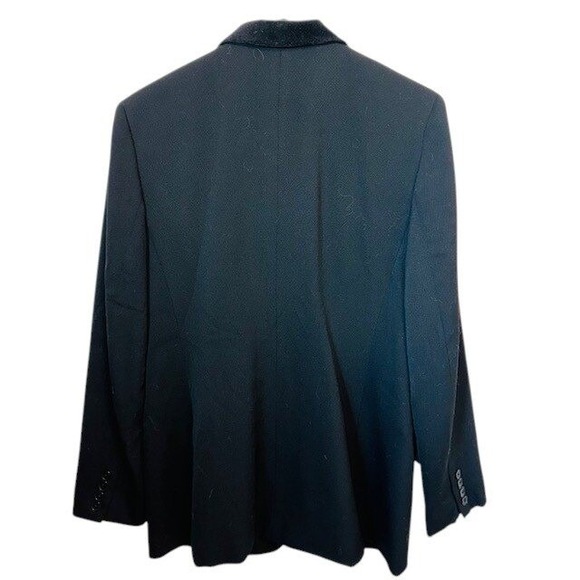 Womens‎ Lauren Ralph Lauren Blazer Velvet Collar Equestrian Wool Black Size 4 - Picture 3 of 12